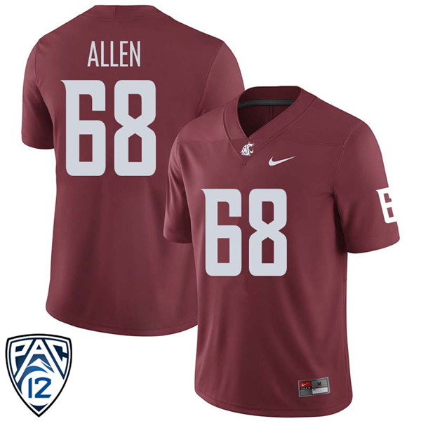 Men #68 Matthew Allen Washington State Cougars College Football Jerseys Sale-Crimson